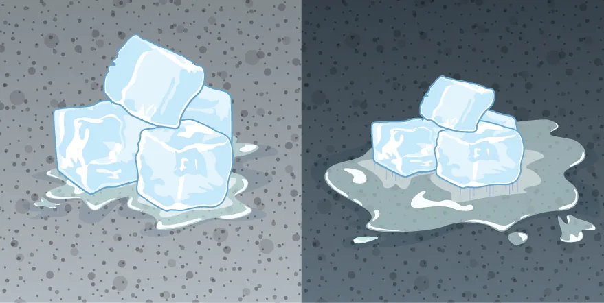 Comparación de absorción en superficies clara y oscura